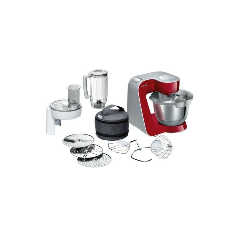 Bosch MUM58720 robot de cocina 1000 W 3.9 L Gris, Rojo, Acero inoxidable