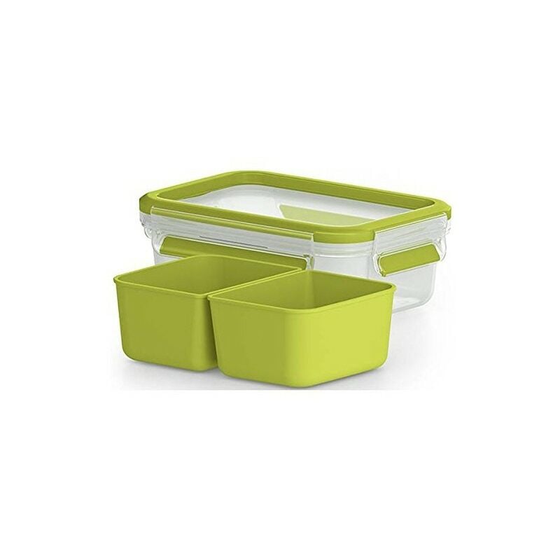 Con Compartimentos Clip&go emsa snack recipiente de 2 totalmente y libre bpa rectangular 040l 518102 fiambrera 0.55 polipropileno pp 1