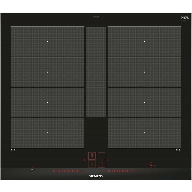 Siemens EX675LYC1E hobs Negro, Acero inoxidable Integrado Con placa de inducción 4 zona(s)