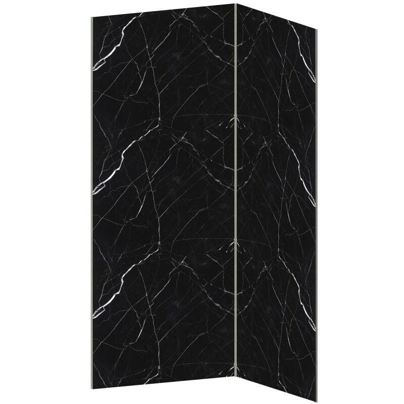 Pannello per parete da doccia effetto marmo con profili L90 x L120 x H210  cm in Alluminio - Lotto di 2 - ENEKO