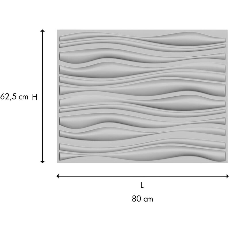 Pannello da parete 3D SANDLE da dipingere - confezione da 3 m²