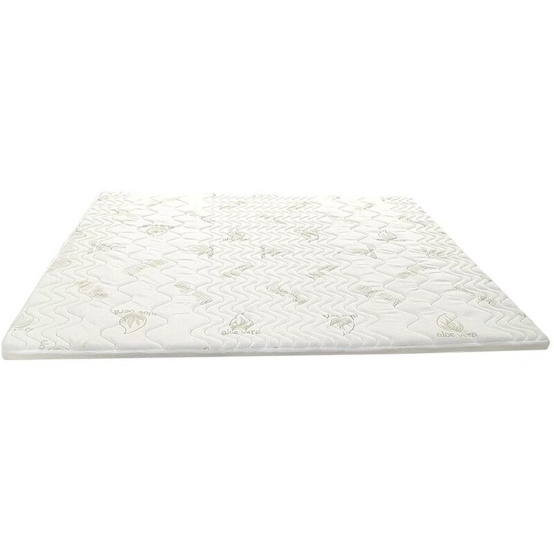 Topper Matrimoniale 160x200 in waterfoam - alto 8 cm, sfoderabile, tessuto  AloeVera, Correttore H8