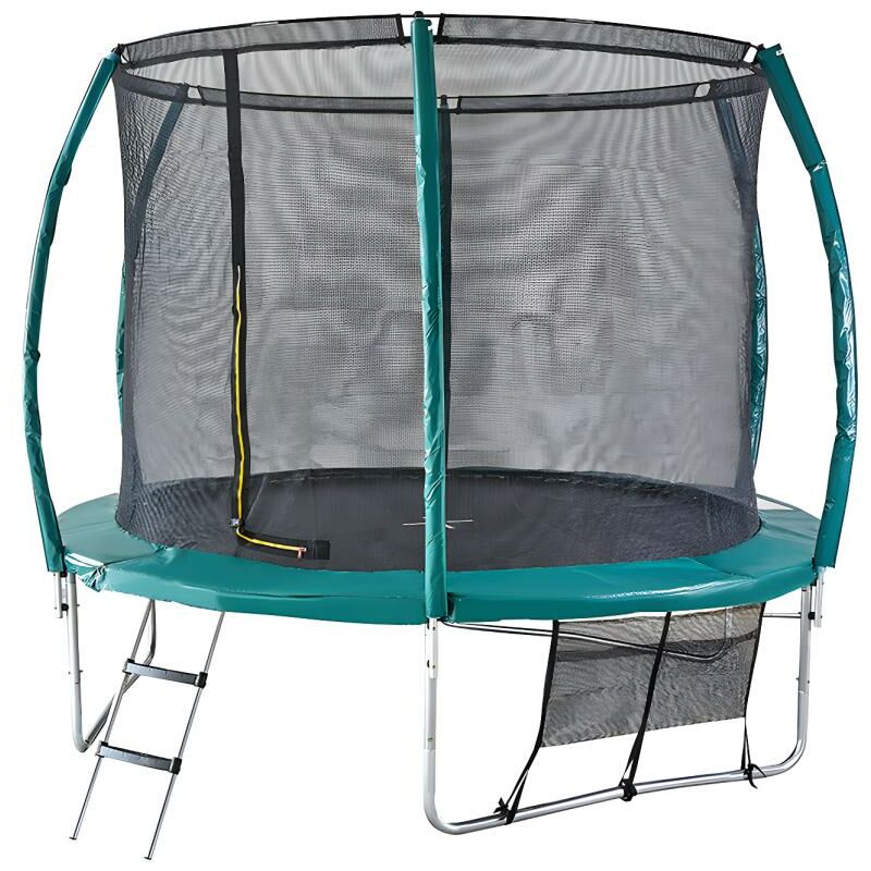 Trampolino con rete di sicurezza interna, scaletta, rivestimento e kit di  ancoraggio D.305 cm - WALLABY