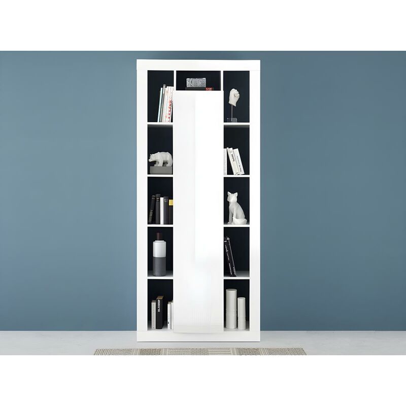Libreria bianco antracite 101x22x132h design Barce