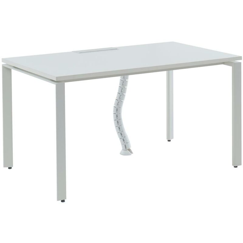 Scrivania regolabile elettrica / telelavoro - 120x60 cm - Vetro bianco