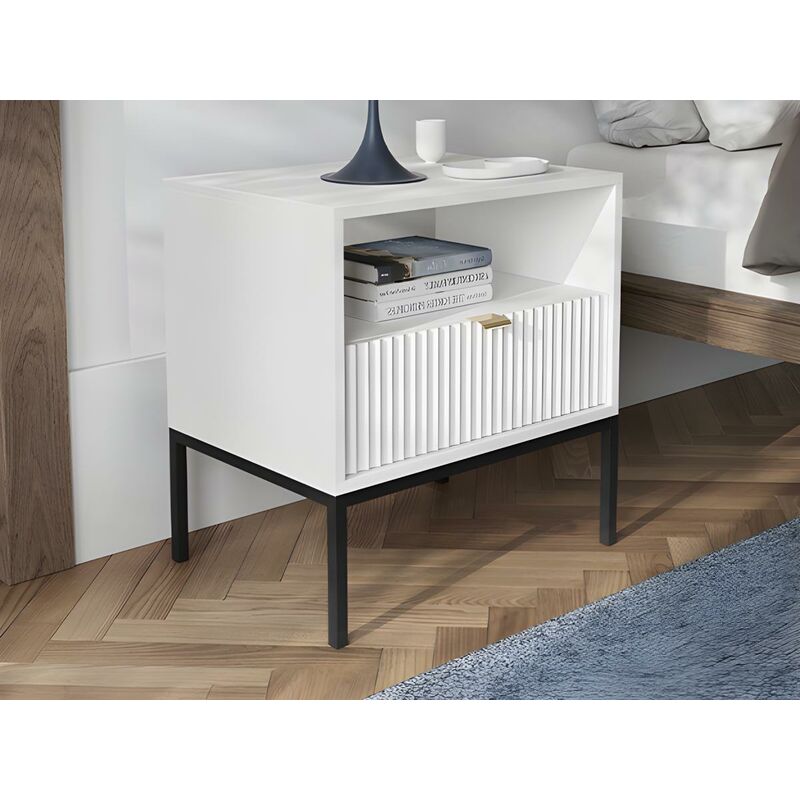 WOLWES Comodino Moderno Per Letto Box Spring, Comodino Stretto Largo 20 Cm,  Armadio Multiuso, Mobili Da Bagno, Comodino Semplice Con Un Cassetto