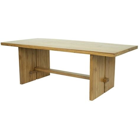 Nature - Tavolo consolle in legno di teak e metallo in stile moderno