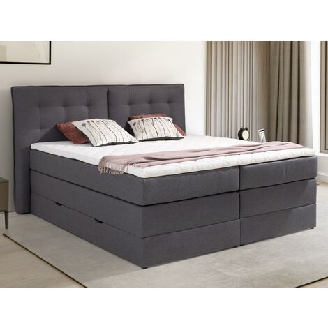 letto boxspring Meyrin 140x200 Grigio chiaro