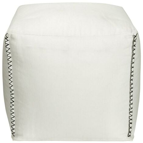 Pouf in Cotone Bianco - OURIKA