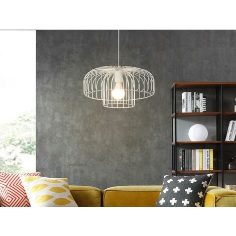 Lampadario cavi Stile di design in Metallo D. 40 x H. 130 cm Bianco -  ANDROMAQUE