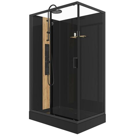 VidaXL Piatto doccia in abs rettangolare nero 80x110 cm Tende e accessori  box doccia 