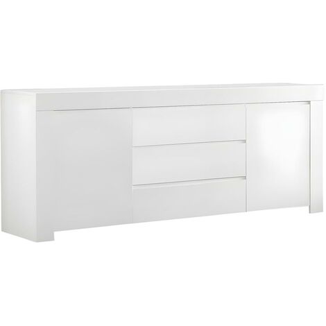 Credenza con 2 ante e 3 cassetti Bianco laccato - CETARA