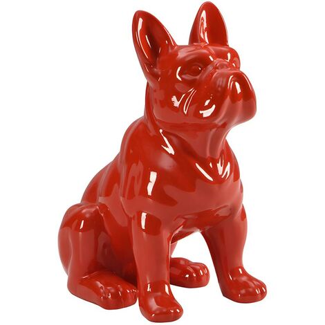 Statua bouledogue L. 27 x P. 16 x H. 32 cm in Resina Rosso - DOGGO