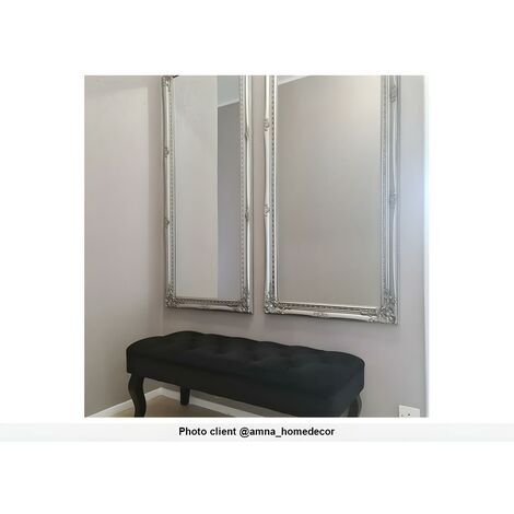 Specchio con modanature - 60 x 140 cm - Legno di eucalipto Argentato -  ELVIRE