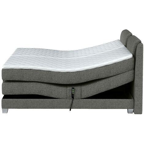 Set boxspring completo testata + base del letto con contenitore + materasso  + topper VERONE - grigio chiaro - 160 x 200 cm