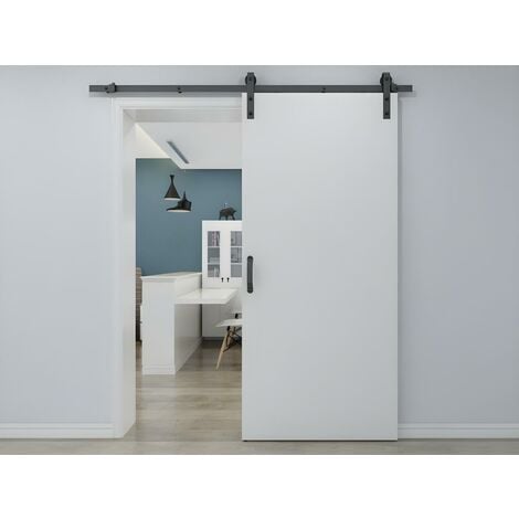 Porta scorrevole esterno muro H205 x L83 cm in MDF e PVC Bianco