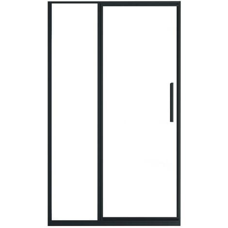 Porta per doccia girevole 120 x 195 cm Nero opaco Stile industriale - TORONI