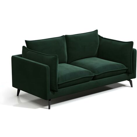 Kauf-unique - 2-Sitzer-Sofa KESTREL - Samt - Grün - Tannengrün