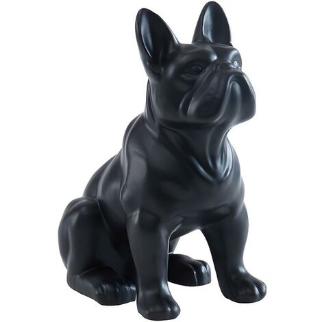 Bulldogge-Skulptur - 27 x 16 x 32 cm - Kunstharz - Schwarz matt