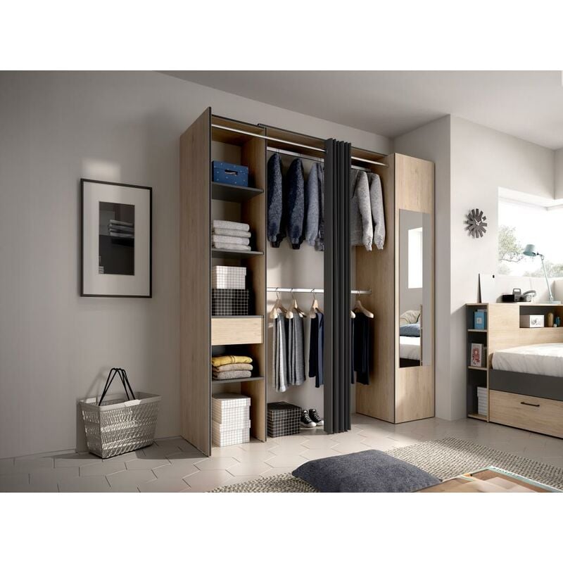 Mueble vestidor Suit (L x An x Al: 50 x 200 x 205 cm, Blanco, Melamina)