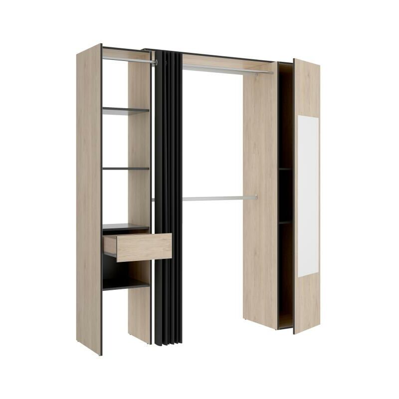 Armario rinconero OLESSIA - 1 puerta - L.80 cm - Castaño