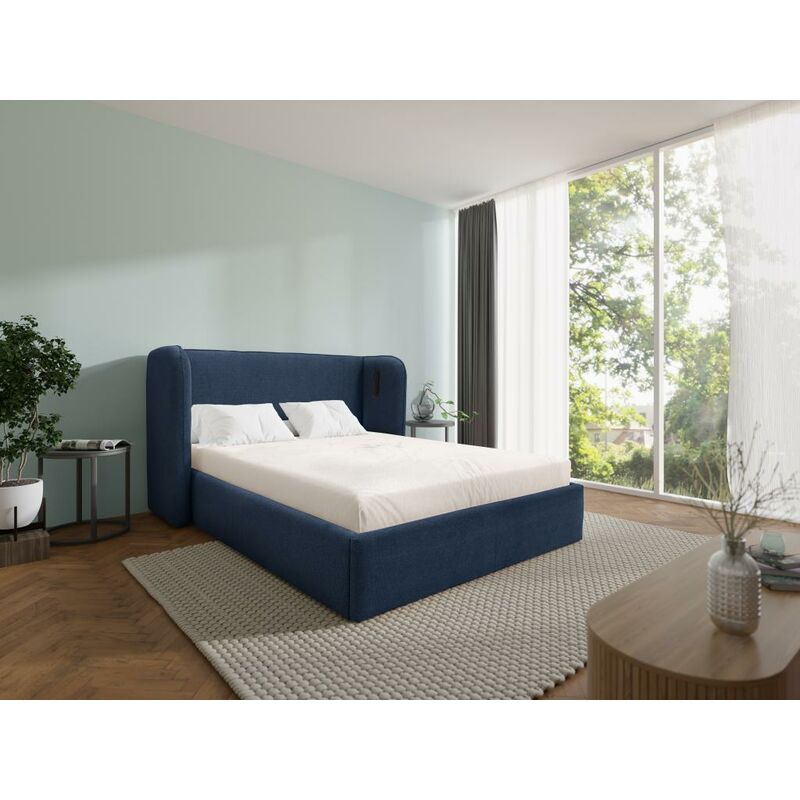 Canapé Abatible Storage Bed, What The Sleep, Tapa 3D, Montaje y Retirada  Usado Incluido, 2 esquinas Redondeadas, Alta Durabilidad, Natural 160x200