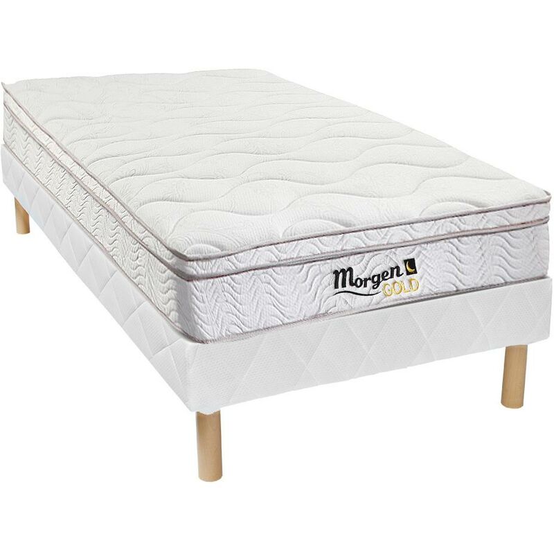 Conjunto somier + colchón de muelles con 3 zonas de apoyo WOLKENTANZ de MORGENGOLD - 90x200 cm - Venta-unica