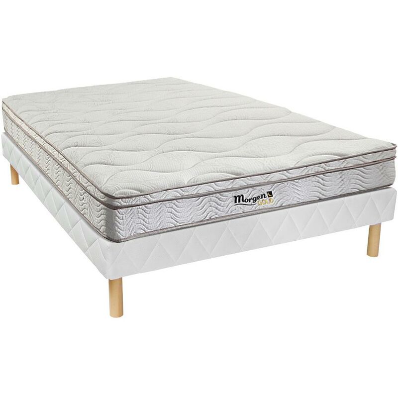 Conjunto somier + colchón de muelles con 3 zonas de apoyo WOLKENTANZ de MORGENGOLD - 140x190 cm - Venta-unica