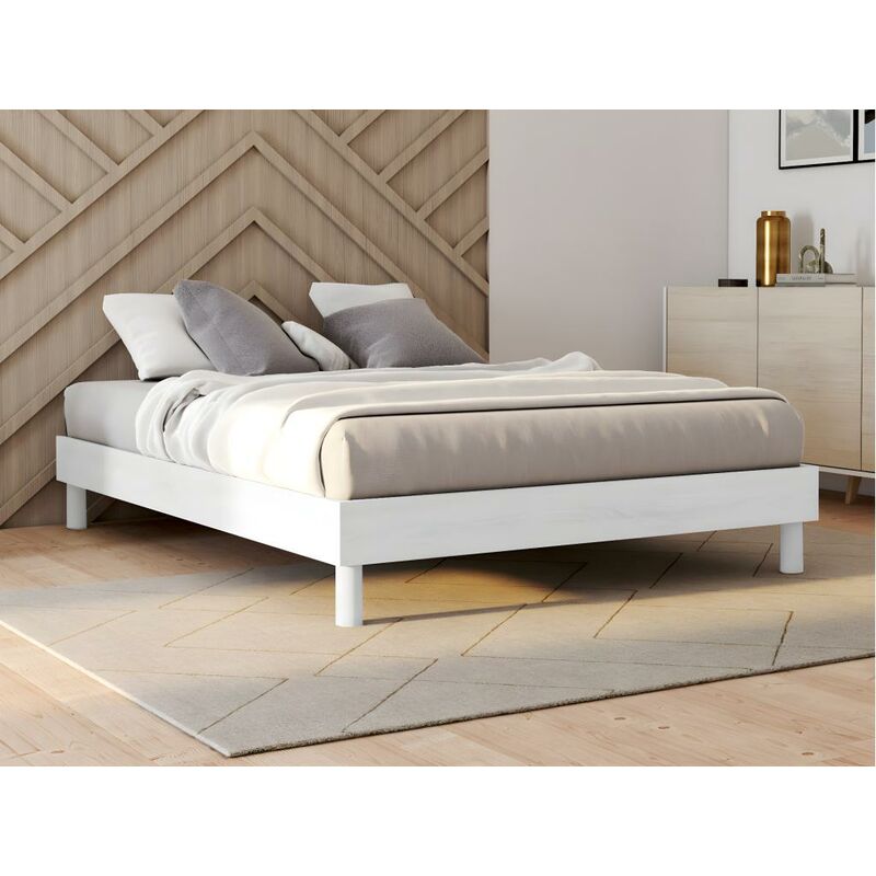 Somier de láminas MICHIGAN de DREAMEA - blanco - 160 x 200 cm - Venta-unica