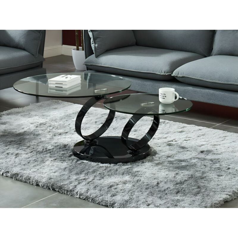 Mesa de centro de vidrio templado de alta calidad, mesa de centro  transparente, pequeña y moderna mesa de centro para sala de estar, combina  bien con