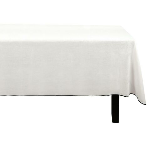 Mantel redondo resistente al aceite, impermeable, borde elástico,  decoración del hogar (140 cm, blanco)