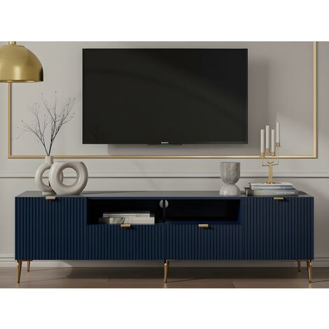 Mueble TV moderno de roble oscuro -Palisandro Interiorismo