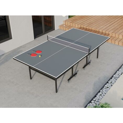 SPORTNOW Mesa de Ping Pong Plegable con Ruedas para Interior y