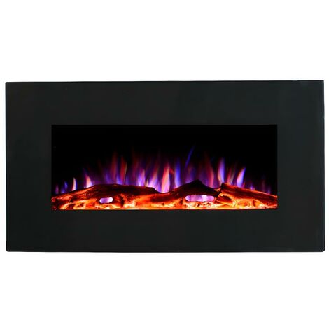 Chimenea eléctrica mural LALITA - Ancho 110 x Prof. 14 x Alt. 49