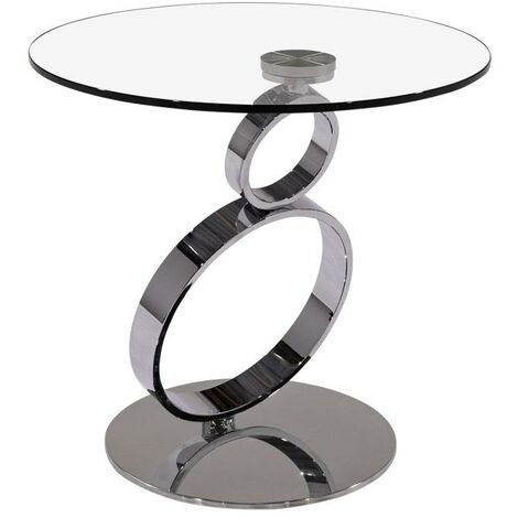 Mesa auxiliar de cristal, mesa auxiliar con almacenamiento de 2 niveles,  mesa de centro con marco de acero inoxidable, mesa de sala de estar, estilo