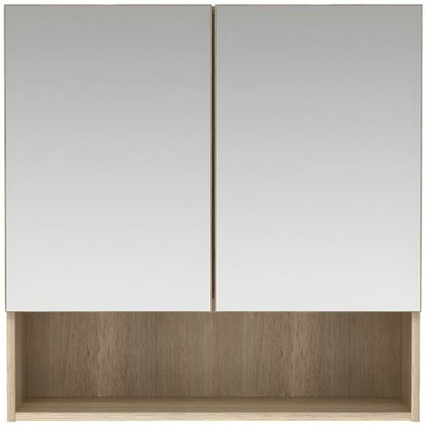 Armarios con Espejo para Baño Cocina Mueble Espejo para Baño Espejo con  Estante Mueble Joyero de Madera 56 x 58 x 13 cm Blanco