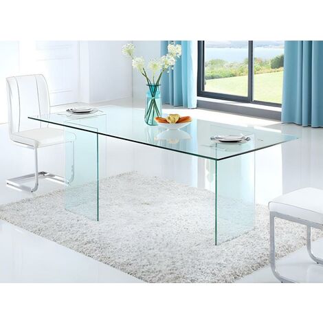 Mesa Karina en cristal templado extensible