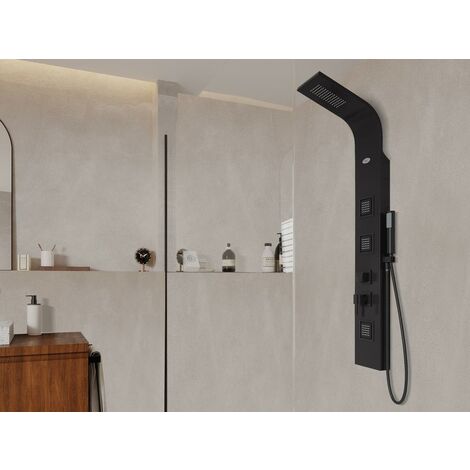 Columna termostática de ducha para pared con un diseño moderno de acabado  negro mate Vigo Imex