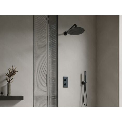 Grohe Eurosmart Conjunto de ducha empotrada con ducha de techo XXL 250,  ducha de 2 rociadores y soporte de pared, Cromo (25219001-XXL)