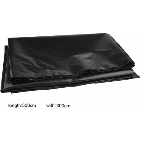 Liner de bassin PVC 2 m x 2 m, 1,0 mm noir, bâche pour le bassin de jardin