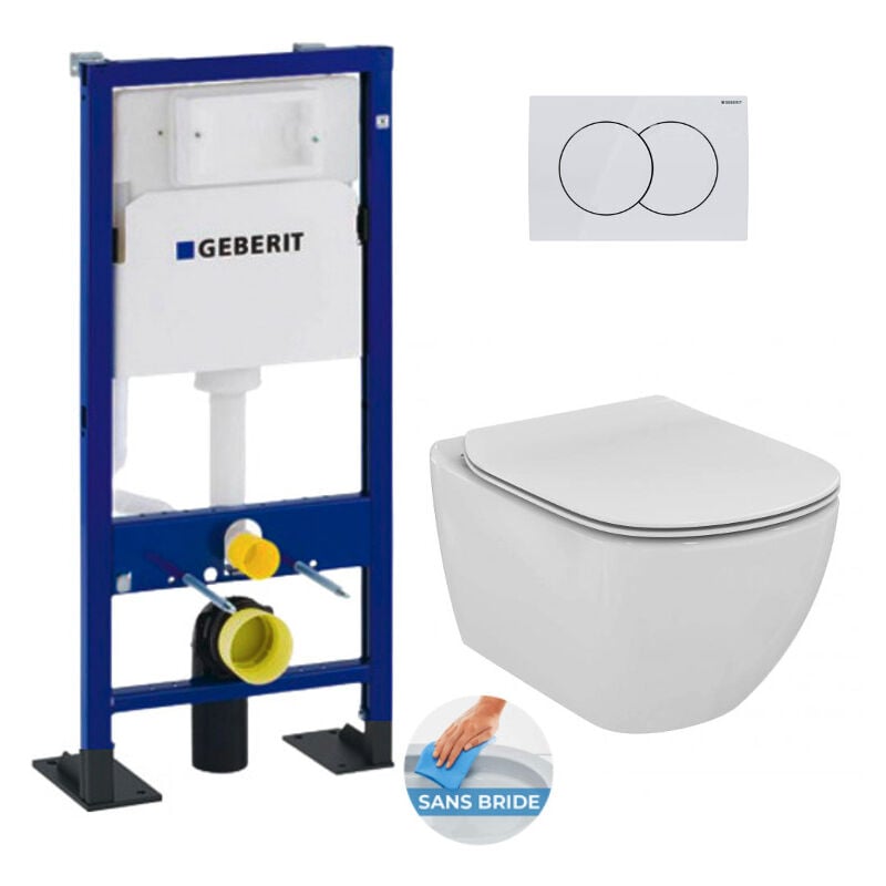 Geberit iCon Wand-WC-Set mit Sitz und Deckel, Duofix-Gestell und