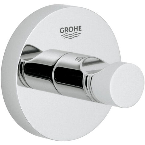 Grohe Essentials Set mit 2 Wandhaken mit unsichtbarer Befestigung + Handtuchring aus Metall (40364001 + 40365001)