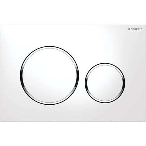 Geberit – DUOFIX Sigma 20 WC-Betätigungsplatte – aus ABS – weiß und chrom – für Sigma-Einbauspülkästen – doppelter Tastendruck (1/4)