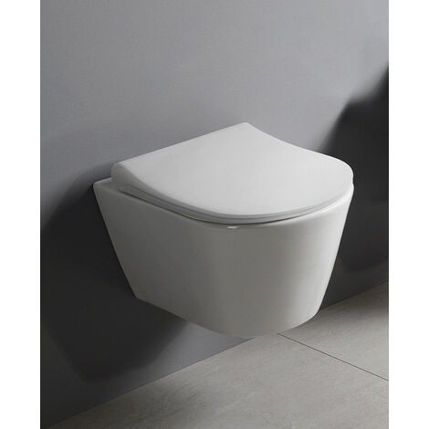Lucco Avva Wand-WC ohne Spülrand, Weiß (AvvaWC)