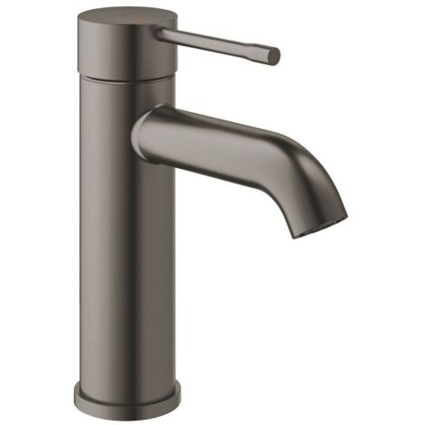 GROHE Einhand-Waschtischbatterie Essence 241721, S-Size, Einlochmontage, glatter Körper, Professional Edition, hard graphite gebürstet