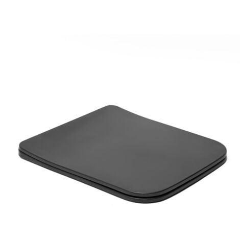 Swiss Aqua Technologies Infinitio Rechteckiger Toilettensitz, mit Fallbremse, Schwarz (SATINFP12BKM)