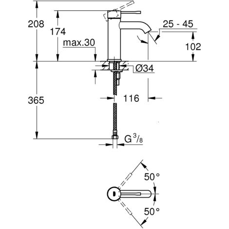 Grohe Essence Einhebel Waschtischmischer Größe S Cool Sunrise gebürstet 23590GN1