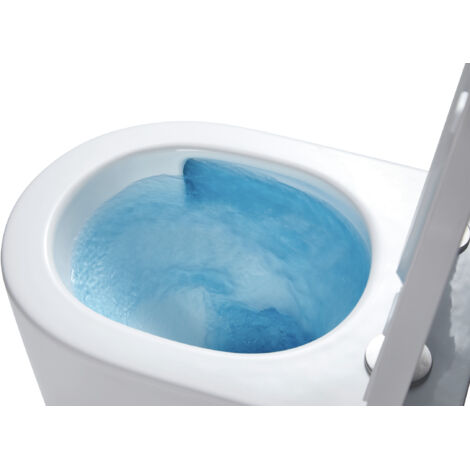 Pack WC Geberit Duofix-Rahmen + randlose Toilette Tornado Quiet SAT Delano + Softclose-Sitz + weiße Platte