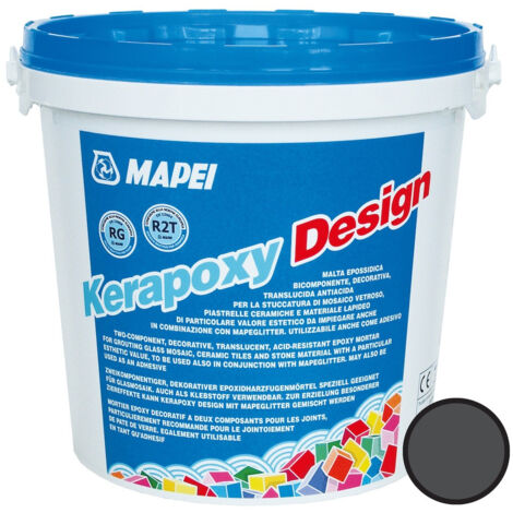 Mapei Kerapoxy Design Epoxydharzmörtel, säurebeständig, Fugenmörtel für Mosaikfliesen, Schwimmbad und mehr, Anthrazit (MAPXED311