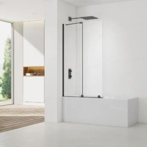 Swiss Aqua Technologies Badewannenabschirmung SAT Walk-In Xmotion 150x117,5 cm schwarz (SATWIXMVZ150C) (1/5)